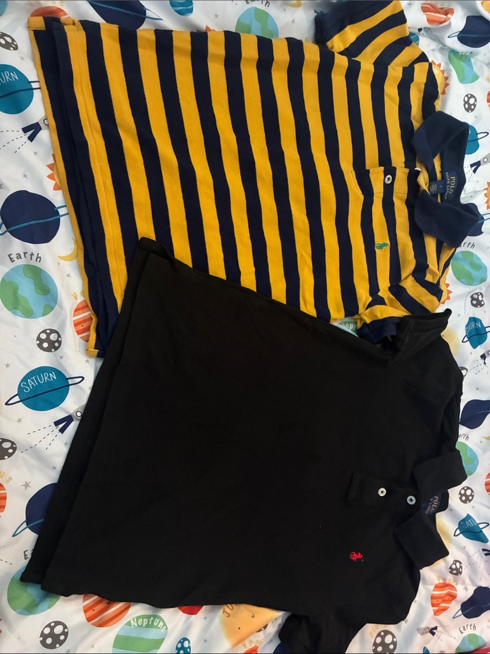 Polo by Ralph Lauren Yellow & Navy Striped Kids Polo Shirt
